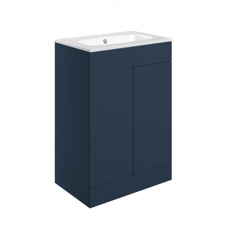 Yamagata 615mm (W) x 848mm (H) x 460mm (D) Freestanding 2 Door Basin Unit & Basin - Matt Deep Blue