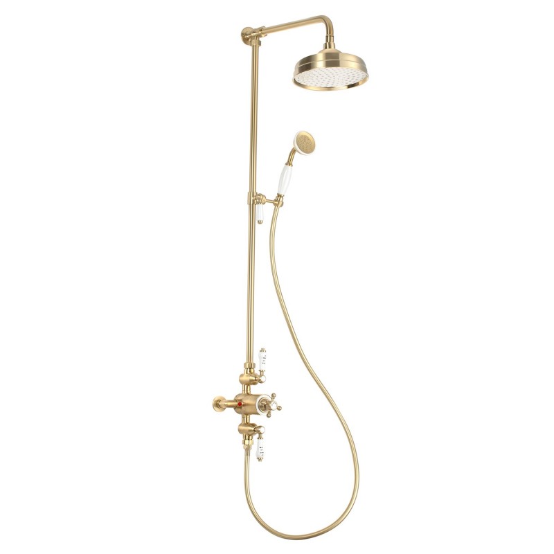 Toledo Thermostatic Shower Kit - Brushed Brass