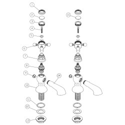 Shergar Bath Pillar Taps - Brushed Brass