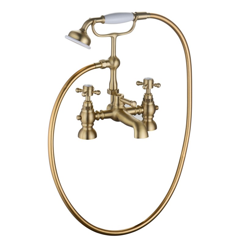 Shergar Bath Shower Mixer & Shower Kit - Brushed Brass