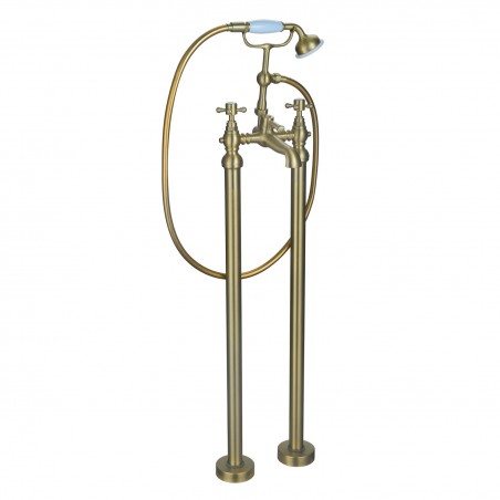 Shergar Freestanding Bath Shower Mixer & Shower Kit - Brushed Brass