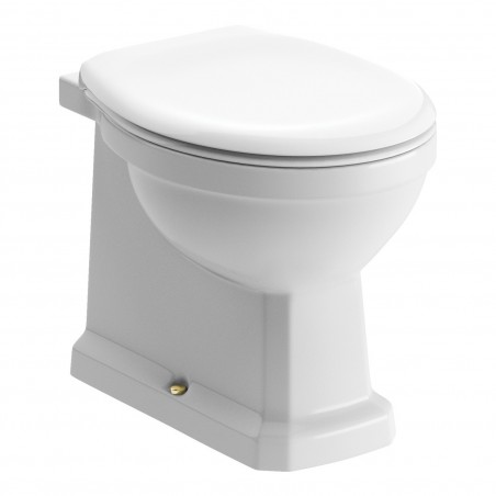 Bari Back To Wall WC With Brushed Brass Finish & Soft Close Seat