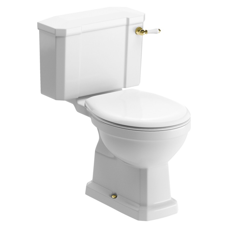 Bari Close Coupled WC With Brushed Brass Finish & Soft Close Seat