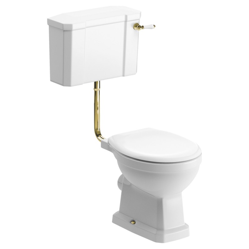 Bari Low Level WC With Brushed Brass Finish & Soft Close Seat