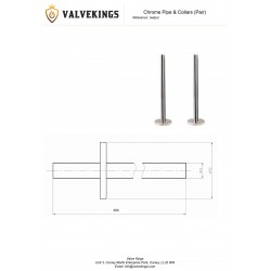 Chrome Radiator Pipe & Collars Technical Drawing