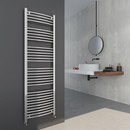 Curved Chrome Towel Rail - 500 x 1800mm