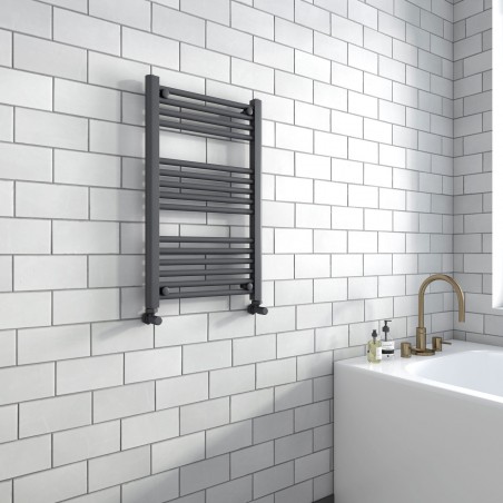 Straight Anthracite Towel Rail - 500 x 800mm