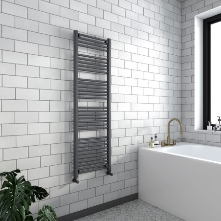 Straight Anthracite Towel Rail - 600 x 1600mm