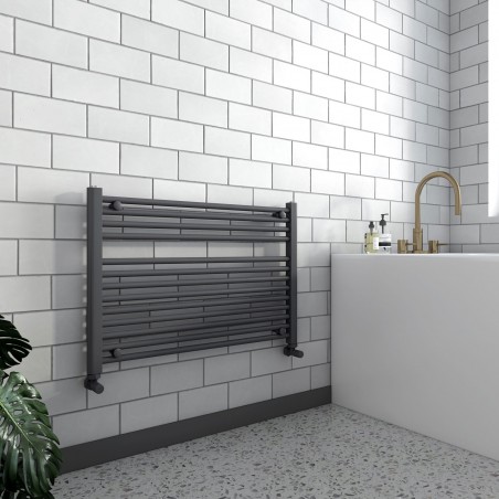 Straight Anthracite Towel Rail - 900 x 600mm