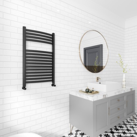 Emperor Black Designer Towel Rail - 600 x 800mm