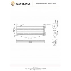 Polished Stainless Steel Towel Rail - 1200 x 400mm Tech Drawing