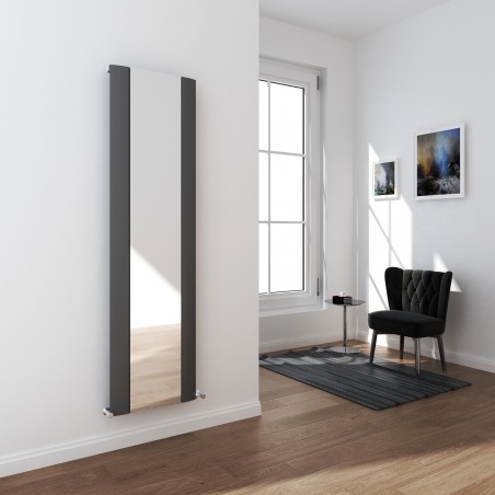 Supreme Anthracite Aluminium Mirror Radiator - 470 x 1700mm