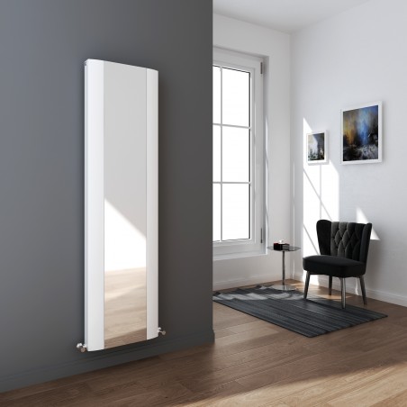 Supreme White Aluminium Mirror Radiator - 470 x 1700mm Double