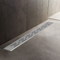 Dot/Dash Design Rectangular Stainless Steel Wet Room Drains - Insitu