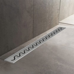Wave Design Rectangular Stainless Steel Wet Room Drains - Insitu