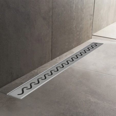 Wave Design Rectangular Stainless Steel Wet Room Drains