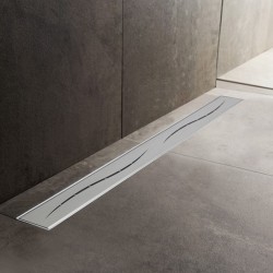Long Wave Design Rectangular Stainless Steel Wet Room Drains - Insitu