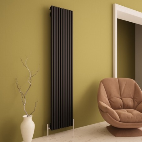 Carisa Sophia Black Aluminium Radiator - 415 x 1800mm