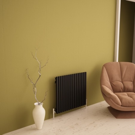 Carisa Sophia Black Aluminium Radiator - 667 x 600mm