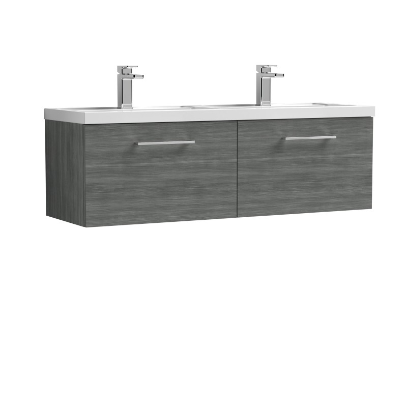 1200mm Wall Hung 2 Drawer Vanity & Double Basin