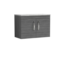 800mm Wall Hung Cabinet With Grey Worktop