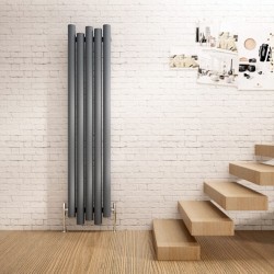 Carisa Motion Anthracite Aluminium Radiator - 390 x 1800mm - Installed