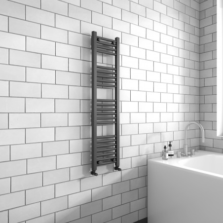 Straight Anthracite Towel Rail - 300 x 1200mm