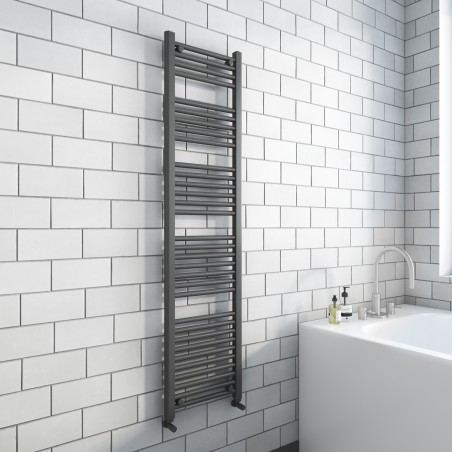 Straight Anthracite Towel Rail - 400 x 1600mm