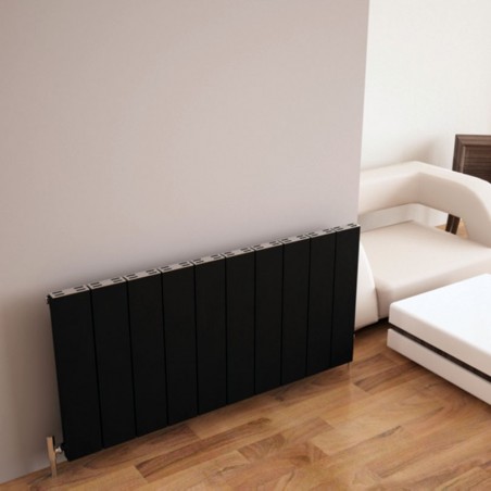 Carisa Elvino Black Aluminium Radiator - 1245 x 600mm