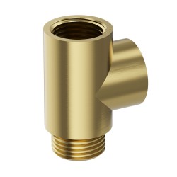 Brushed Brass Dual Fuel T Piece