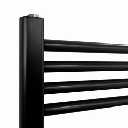 Straight Black Towel Rail - 400 x 1200mm - Closeup
