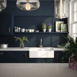 Fireclay Butler Sink 2 Bowl with Flush Weir & Overflows 795 x 500 x 220mm - Insitu