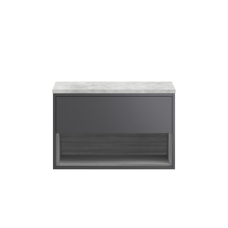 Wall Hung 800mm Cabinet & Grey Worktop