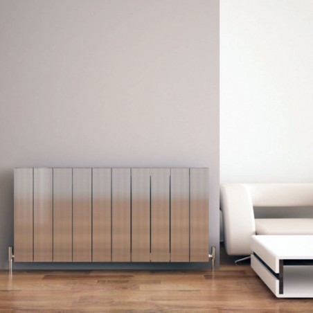 Carisa Elvino Polished Aluminium Radiator - 1245 x 600mm