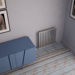 Carisa Sarp Brushed Stainless Steel Radiator - 590 x 600mm - Installed