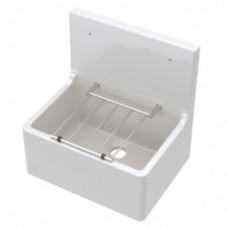 Fireclay Cleaner Sink with Grid 515 x 535 x 393mm