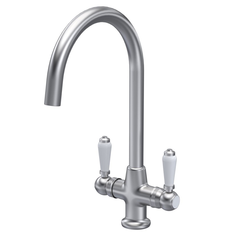 Traditional Mono Lever Handle Cruciform Sink Mixer Tap - Brushed Nickel Traditional Mono Lever Handle Cruciform Sink Mixer Tap - Brushed Nickel