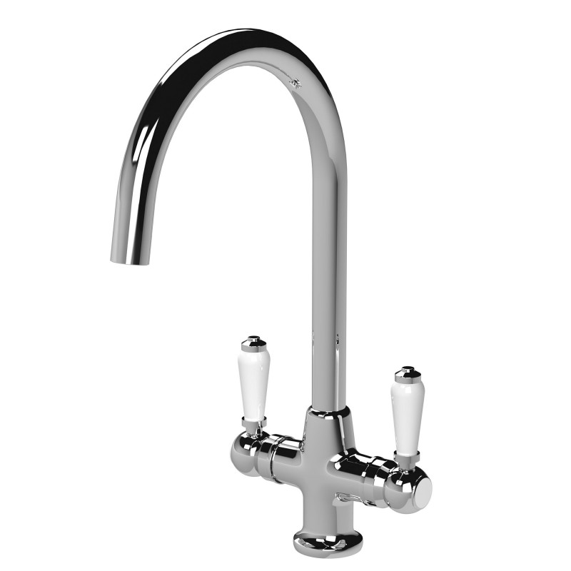 Traditional 1 Tap Hole Mono Sink Mixer Tap with Lever Handles - Chrome Traditional 1 Tap Hole Mono Sink Mixer Tap with Lever Handles - Chrome