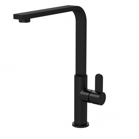 Churni Mono Basin Single Lever Square Basin Tap - Matt Black