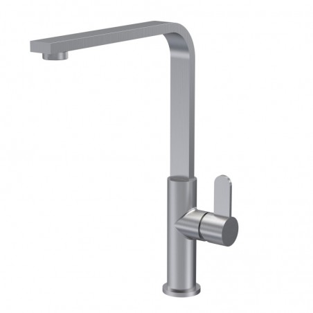 Churni Mono Basin Single Lever Square Basin Tap - Brushed Nickel