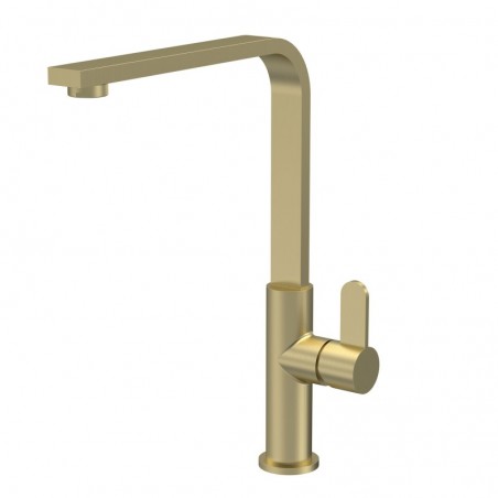 Churni Mono Basin Single Lever Square Basin Tap - Brushed Brass