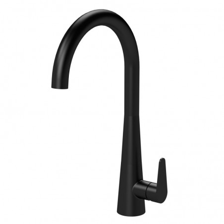 Samir Mono Basin Single Lever Round Basin Tap & Rinser - Matt Black