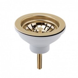 Fireclay Sinks Pull Out Basket Strainer Waste without Overflow 90mm - Brushed Brass