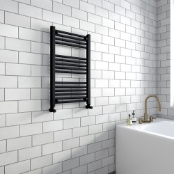 Straight Black Towel Rail - 500 x 800mm