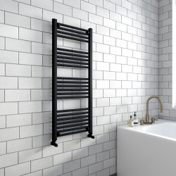 Straight Black Towel Rail - 500 x 1200mm