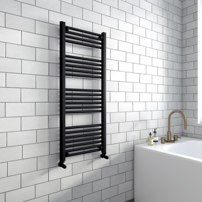 Straight Black Towel Rail - 500 x 1200mm - Insitu