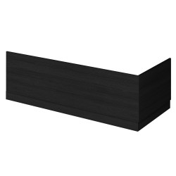 Charcoal Black Woodgrain 1700mm Bath Front Panel with Plinth