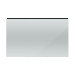 Quartet 1347mm 3 Door Mirror Unit - Charcoal Black Woodgrain