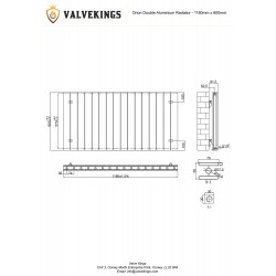 Orion Anthracite Aluminium Radiator - 1180 x 600mm - Tech