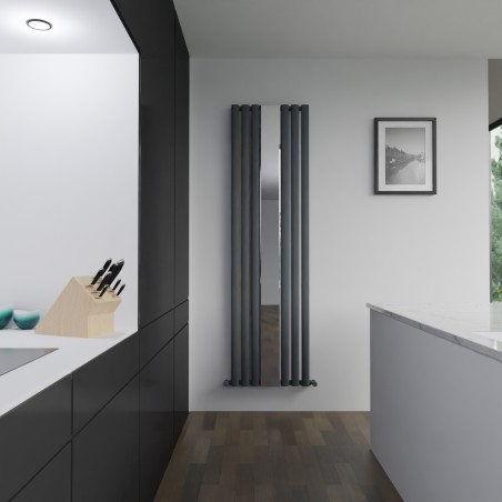 Queen Anthracite Mirror Radiator - 499 x 1800mm